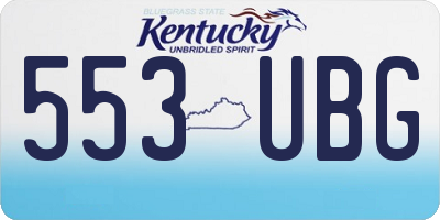 KY license plate 553UBG