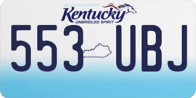 KY license plate 553UBJ