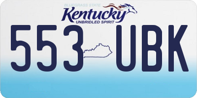 KY license plate 553UBK