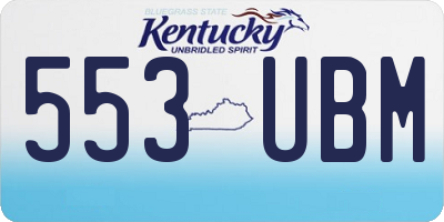KY license plate 553UBM