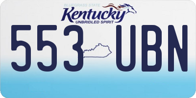 KY license plate 553UBN