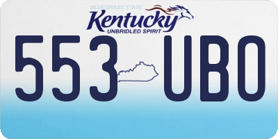 KY license plate 553UBO