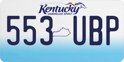 KY license plate 553UBP