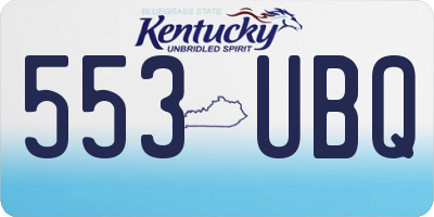 KY license plate 553UBQ