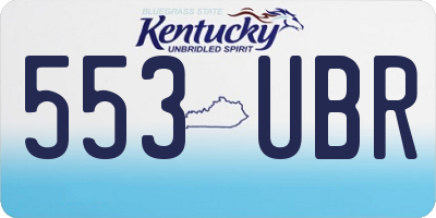 KY license plate 553UBR