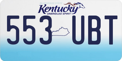 KY license plate 553UBT