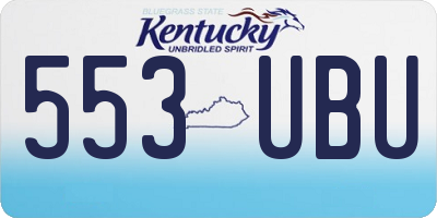 KY license plate 553UBU