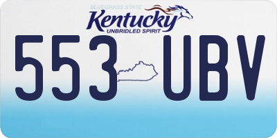 KY license plate 553UBV
