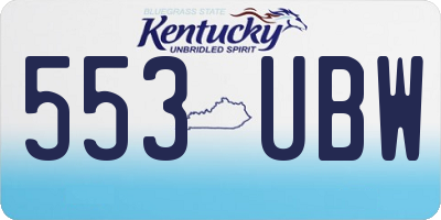 KY license plate 553UBW