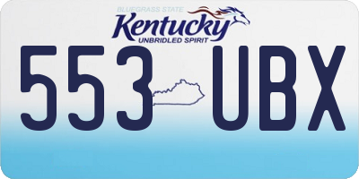 KY license plate 553UBX