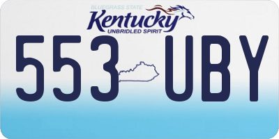 KY license plate 553UBY