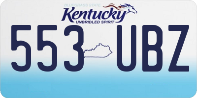 KY license plate 553UBZ