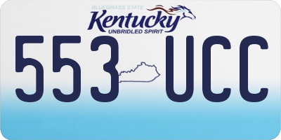 KY license plate 553UCC