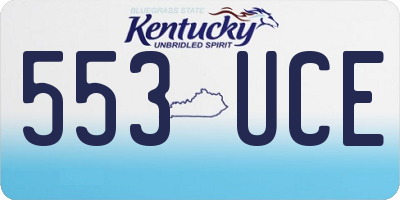 KY license plate 553UCE