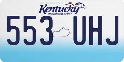 KY license plate 553UHJ
