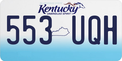 KY license plate 553UQH