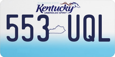 KY license plate 553UQL