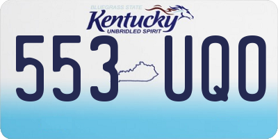 KY license plate 553UQO