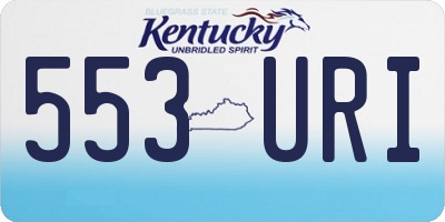 KY license plate 553URI