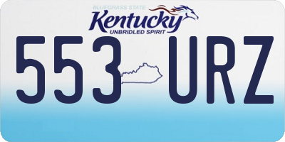 KY license plate 553URZ