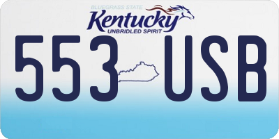 KY license plate 553USB