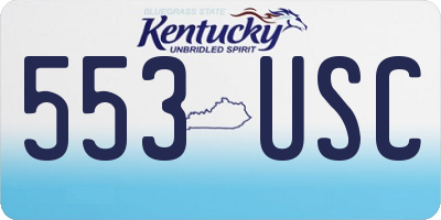 KY license plate 553USC