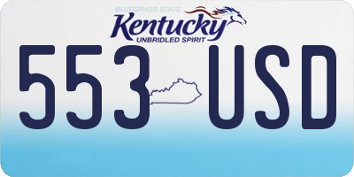 KY license plate 553USD