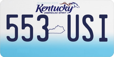 KY license plate 553USI