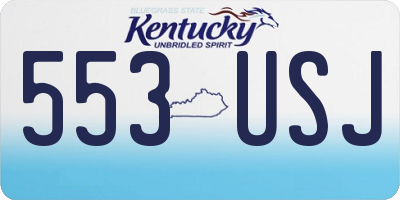 KY license plate 553USJ
