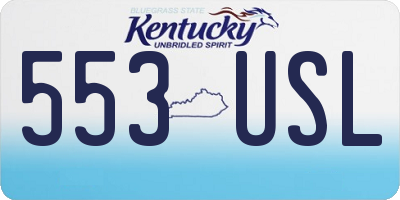 KY license plate 553USL