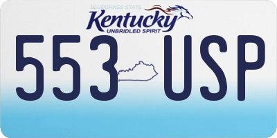 KY license plate 553USP