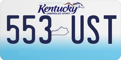 KY license plate 553UST