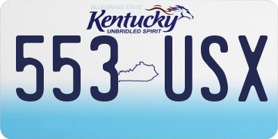 KY license plate 553USX
