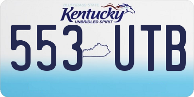 KY license plate 553UTB