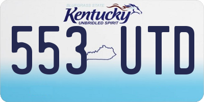 KY license plate 553UTD