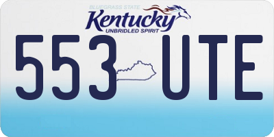 KY license plate 553UTE