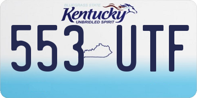 KY license plate 553UTF