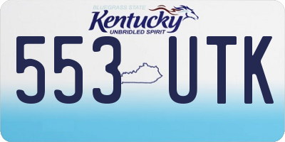 KY license plate 553UTK