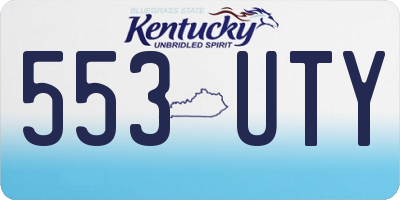 KY license plate 553UTY