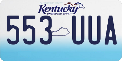 KY license plate 553UUA