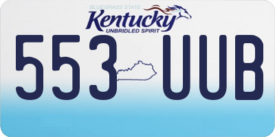 KY license plate 553UUB