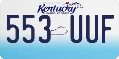 KY license plate 553UUF