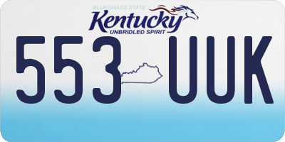 KY license plate 553UUK