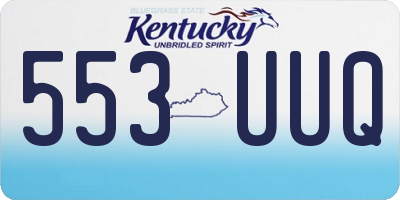 KY license plate 553UUQ