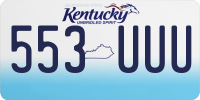 KY license plate 553UUU