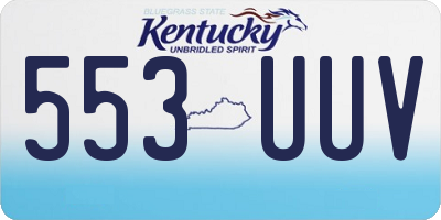 KY license plate 553UUV