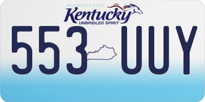 KY license plate 553UUY