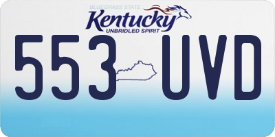 KY license plate 553UVD