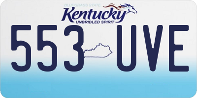 KY license plate 553UVE