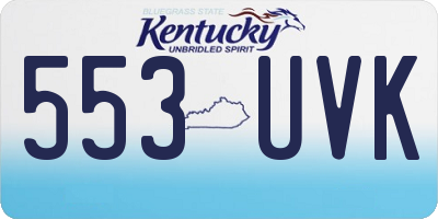 KY license plate 553UVK